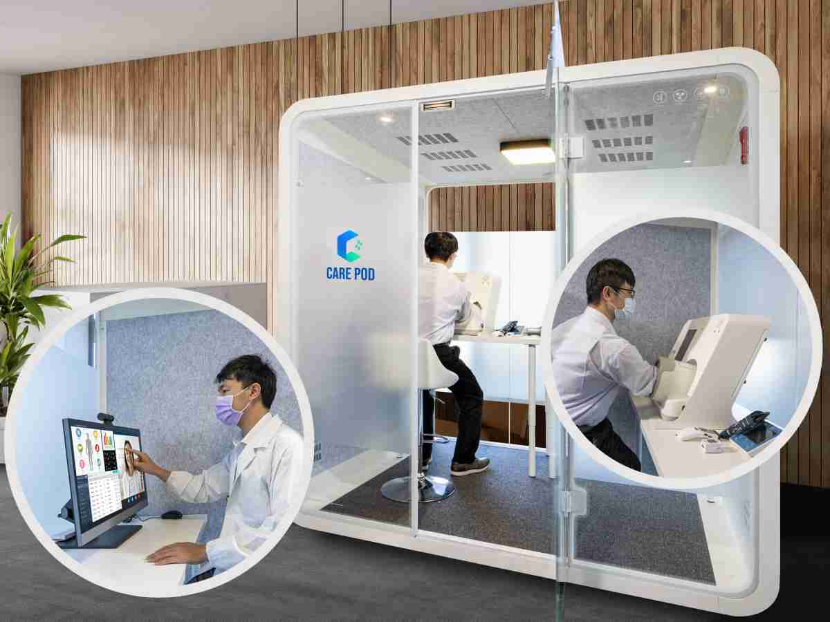 达擎于医疗科技展中展出＂远距诊疗舱＂，，以因应医疗数字化及社会高龄化趋势下、、、、复诊及慢性病患等族群对于远距看诊需求逐渐升高所推出的创新整合方案。。。多功能合一、、、高隐私性的远距诊疗舱可根据病患端与医师端的不同需求，，，，提供弹性化及客制化功能，，，，节省医生和病患的精力及时间