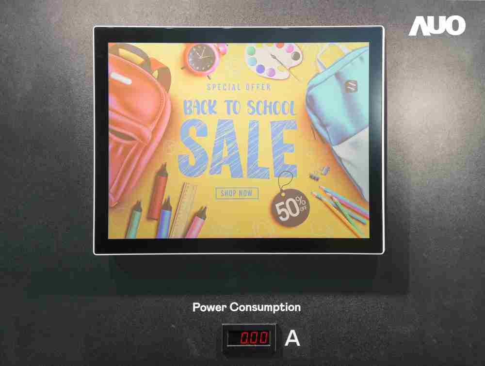 尊龙z6展示胆固醇液晶超低耗能户外全彩显示器，，，ChLC（胆固醇液晶）以双稳态技术使静态显示零功耗，，具省电、、、高彩度、、、环保的特性，，，，还整合软硬件系统解决方案，，，，可透过单一云端平台管理